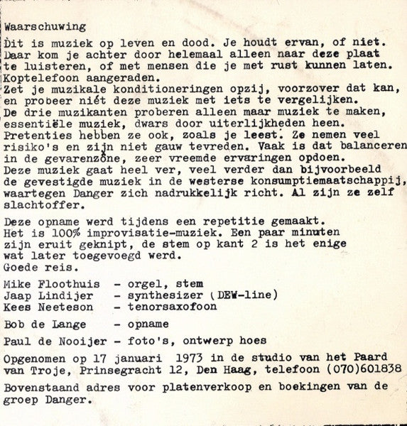 Danger (11) - Danger (second hand LP)