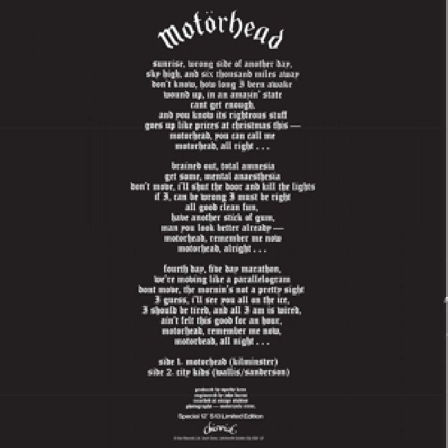 Motorhead - Motorhead / city kids (12-inch maxi-single)
