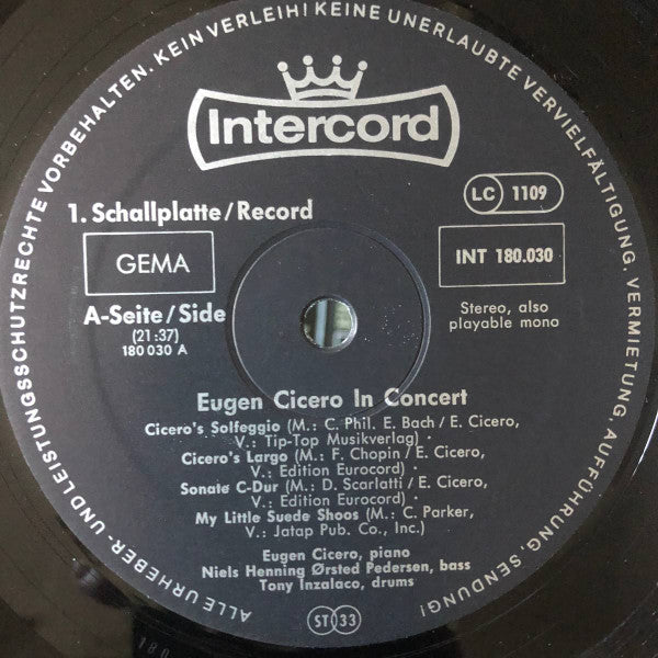Eugen Cicero - Eugen Cicero In Concert (used LP)