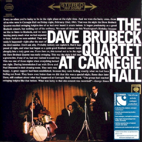 Dave Brubeck -quartet- - At carnegie hall (LP)