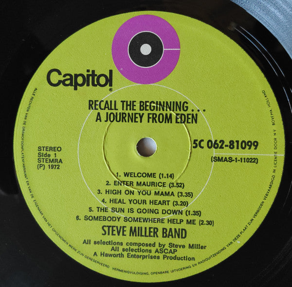 Steve Miller Band - Recall The Beginning...A Journey From Eden (second hand LP)