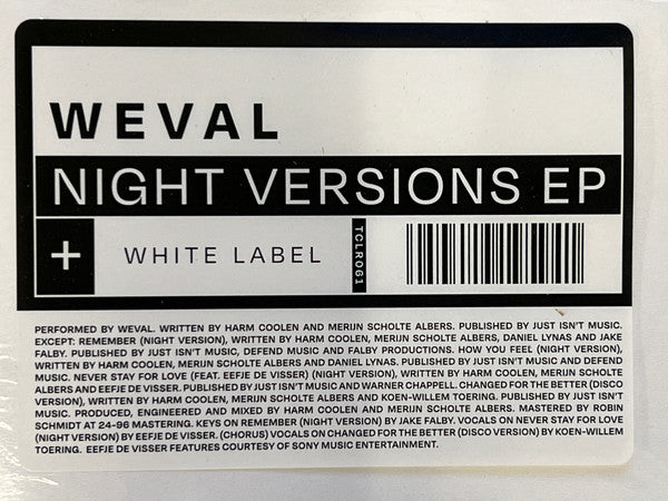 Weval - Night Versions (12-inch maxi-single)