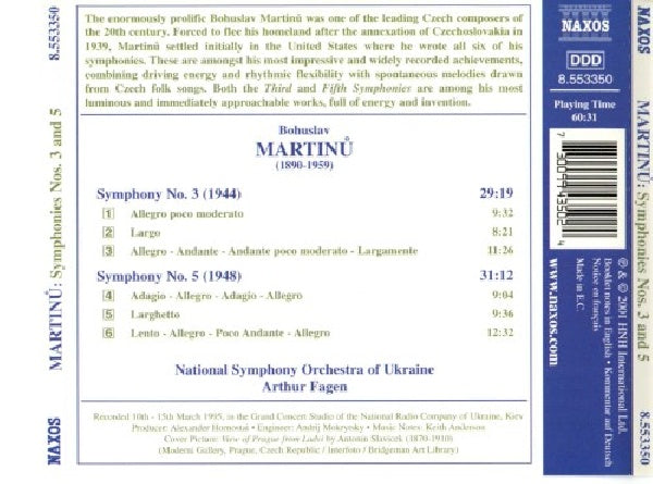 B. Martinu - Symphonies no.3&5 (CD)