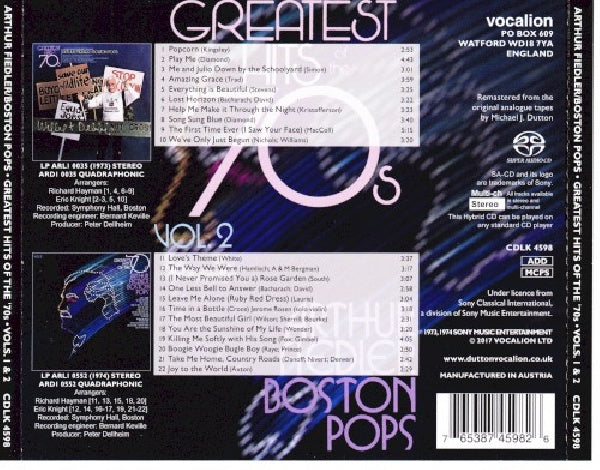 Arthur Fiedler - Greatest hits of the '70s vols. 1 & 2 (CD)