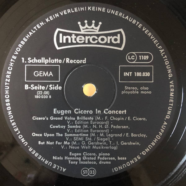 Eugen Cicero - Eugen Cicero In Concert (used LP)