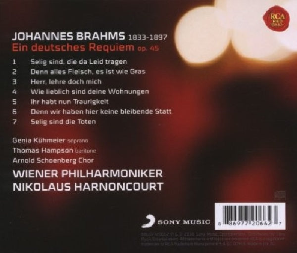 Nikolaus Harnoncourt - Brahms: a German requiem, op. 45 (CD)