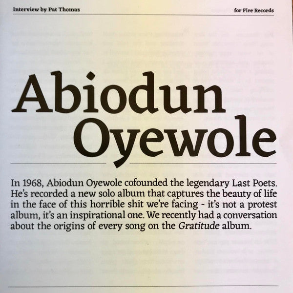 Abiodun Oyewole - Gratitude (CD)