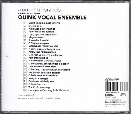 Vocal Ensemble Quink - A Un Niño Llorando - Christmas With Quink Vocal Ensemble (tweedehands CD)