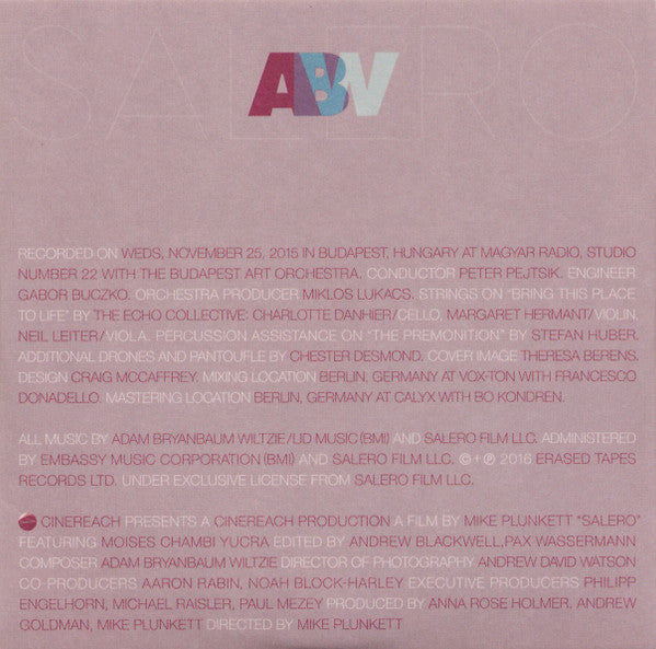 Adam Bryanbaum Wiltzie - Salero (CD)