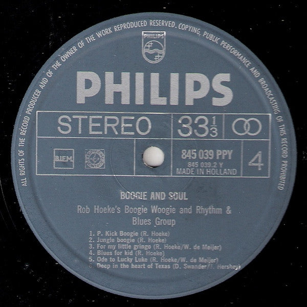 Rob Hoeke or Rob Hoeke's Boogie Woogie And R&B Group - Boogie & Soul (second hand LP)