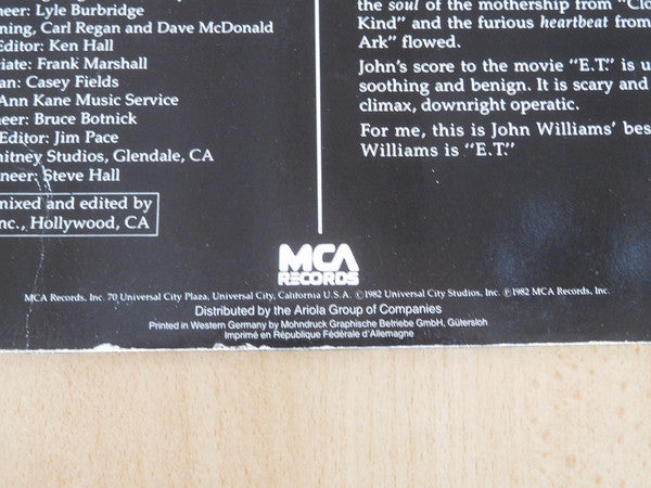 John Williams (4) - ET The Extra-Terrestrial (Music From The Original Motion Picture Soundtrack) (second hand LP)
