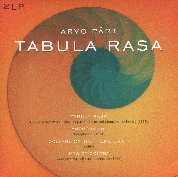 A. Part - Tabula rasa/symphony 1/collage on a theme b-a-c-h/pro et contra (LP)