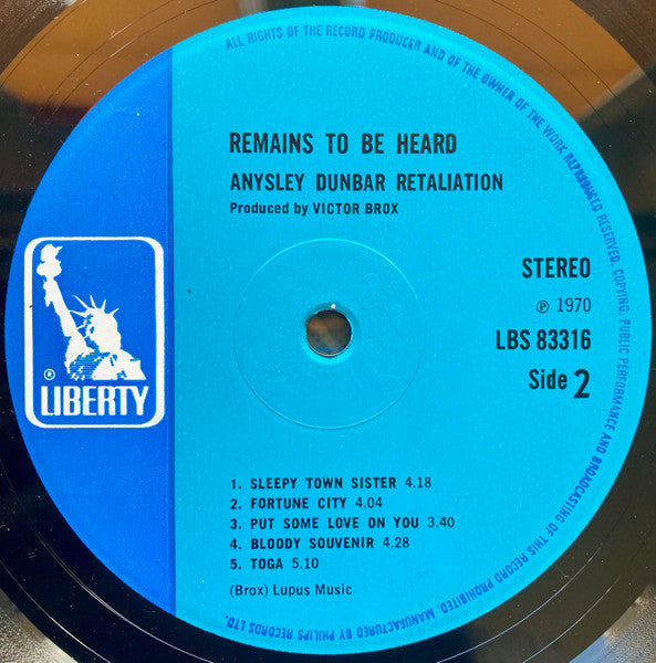 Aynsley Dunbar Retaliation, The - Remains To Be Heard (second-hand LP)