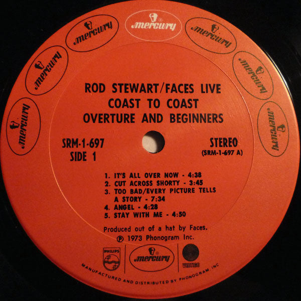 Rod Stewart / Faces (3) - Coast To Coast Overture And Beginners (second hand LP)
