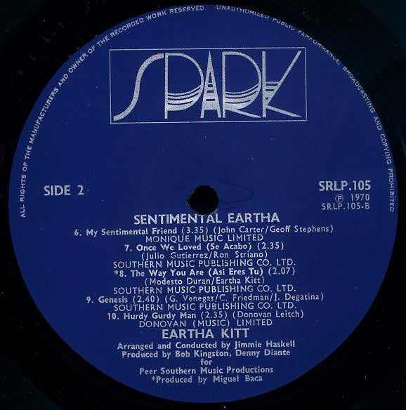 Eartha Kitt - Sentimental Eartha (second hand LP)