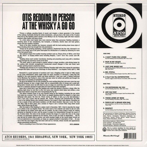 Otis Redding - In Person At The Whiskey A Go Go (LP)