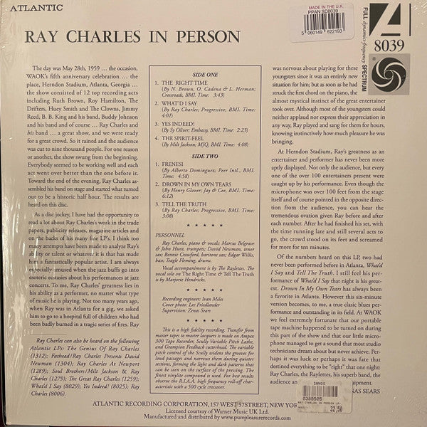 Ray Charles - In person live may 1959 -180 gr.- (LP)