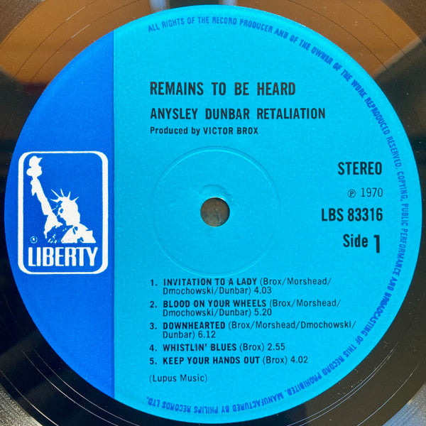 Aynsley Dunbar Retaliation, The - Remains To Be Heard (second-hand LP)