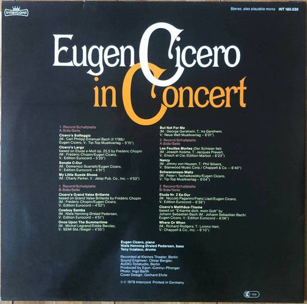 Eugen Cicero - Eugen Cicero In Concert (used LP)