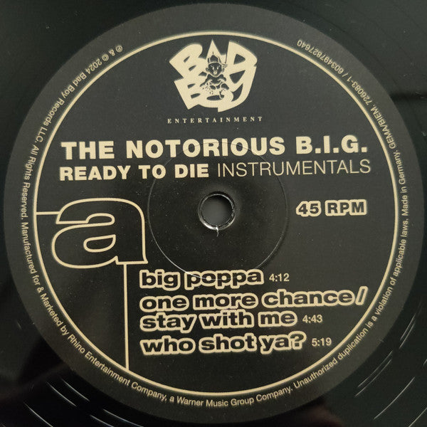 Notorious B.I.G. - Ready to Die Instrumentals (LP)