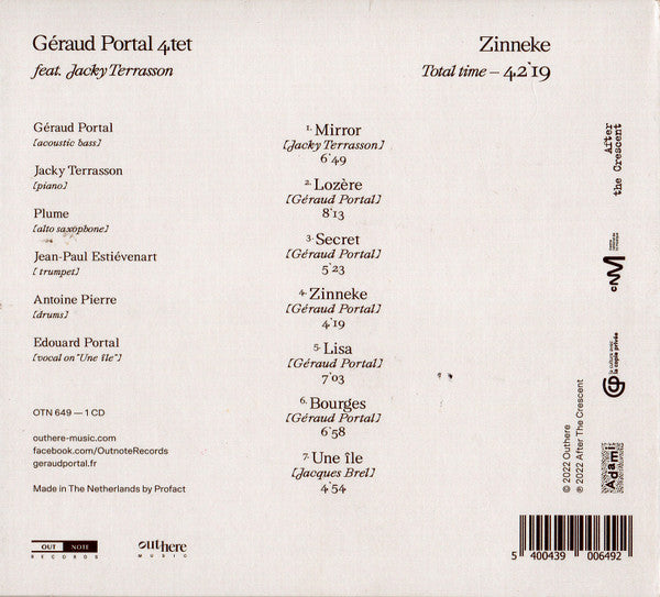 Géraud Portal 4tet feat. Jacky Terrasson - Zinneke (tweedehands CD)