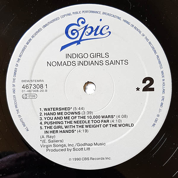 Indigo Girls - Nomads · Indians · Saints (secondhand LP)