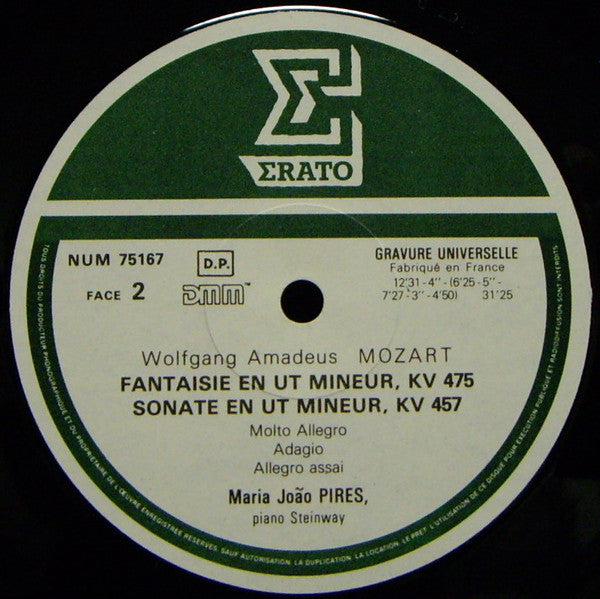 Wolfgang Amadeus Mozart - Maria-João Pires - Sonata KV 284, Fantaisie KV 475, Sonata KV 457 (second-hand LP)
