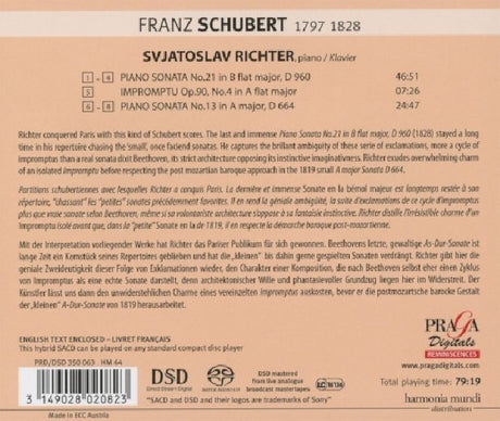 Sviatoslav Richter - Piano sonatas d.664 & 960 (Super Audio CD)