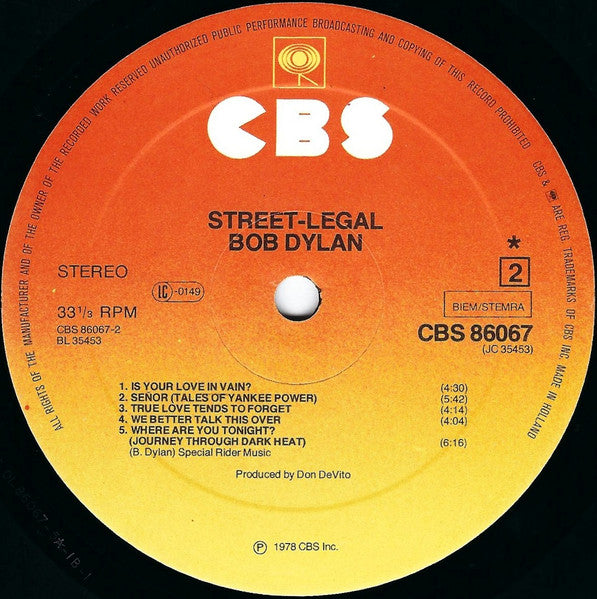 Bob Dylan - Street-Legal (used LP)