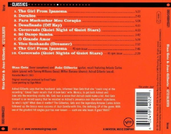 J Stan Getz /gilberto - Getz/gilberto (CD)