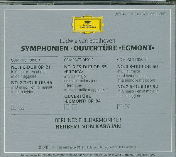 Ludwig van Beethoven, Herbert Von Karajan, Berliner Philharmoniker - 9 Symphonien, Ouvertüren (tweedehands CD)