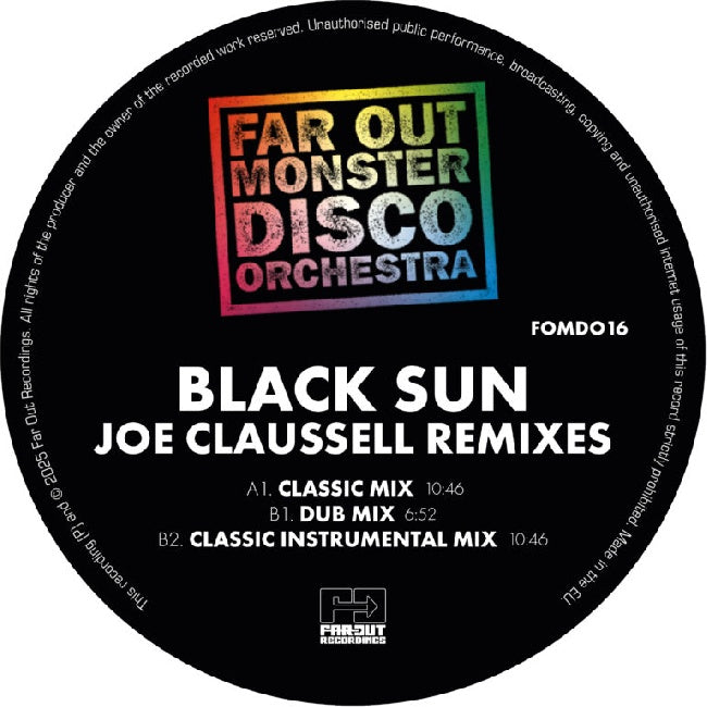 Far Out Monster Disco Orchestra, The - BLACK SUN (JOAQUIN JOE CLAUSSELL SACRED RHYTHM REMIXES) (12-inch maxi-single)