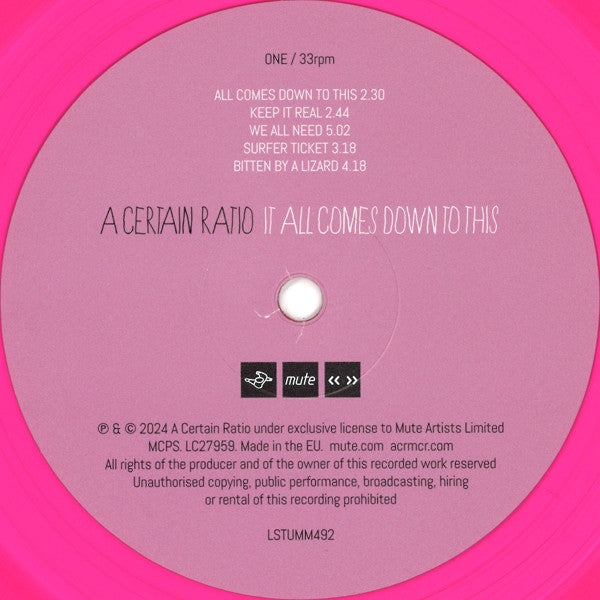 A Certain Ratio - It All Comes Down To This (LP)