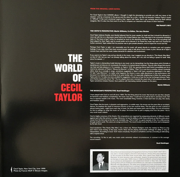 Cecil Taylor - World of cecil taylor (LP) - Velvet Music