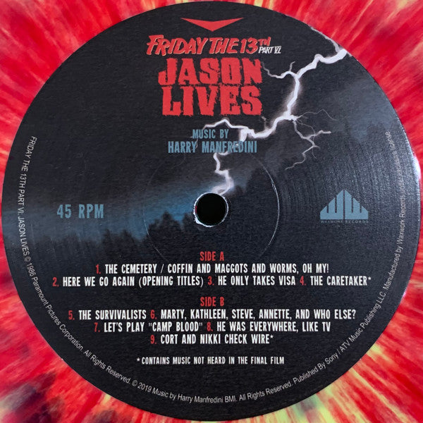Harry Manfredini - Friday The 13th Part VI: Jason Lives (LP) - Velvet Music