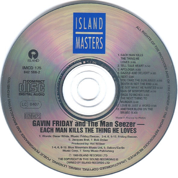 Gavin Friday And Maurice Seezer - Each Man Kills The Thing He Loves (tweedehands CD)