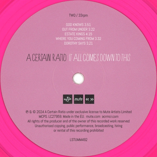 A Certain Ratio - It All Comes Down To This (LP)