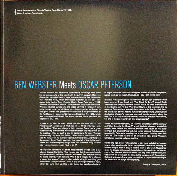 Ben Webster - Meets oscar peterson (LP) - Velvet Music