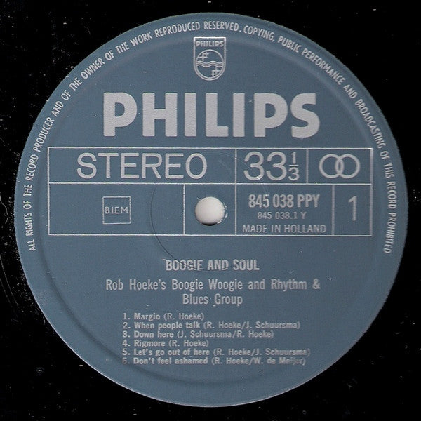 Rob Hoeke or Rob Hoeke's Boogie Woogie And R&amp;B Group - Boogie &amp; Soul (second hand LP)