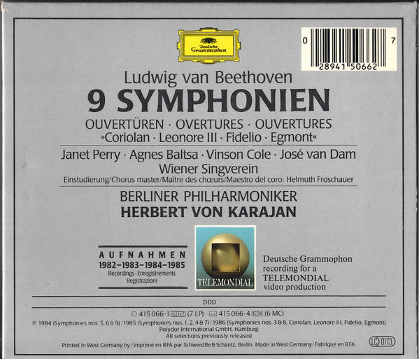 Ludwig van Beethoven, Herbert Von Karajan, Berliner Philharmoniker - 9 Symphonien, Ouvertüren (tweedehands CD)
