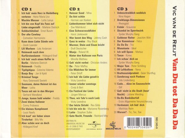 Various - Vic van de Reijt presenteert Van Du Tot Da Da Da (De 60 Mooiste Duitse Liedjes) (tweedehands CD)