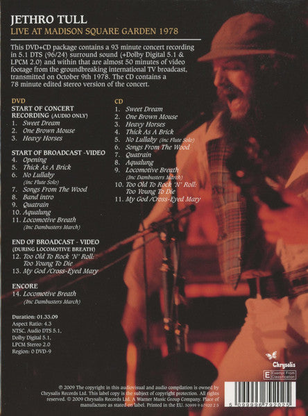 Jethro Tull - Live At Madison Square Garden 1978 (tweedehands CD)