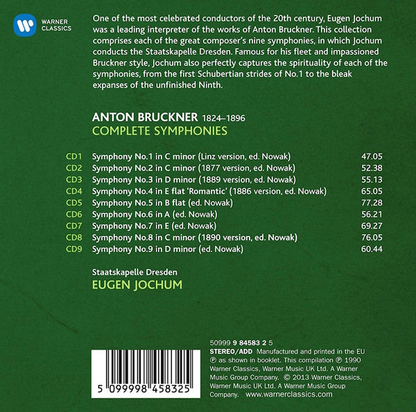 Anton Bruckner - Eugen Jochum, Staatskapelle Dresden - Complete Symphonies (tweedehands CD)