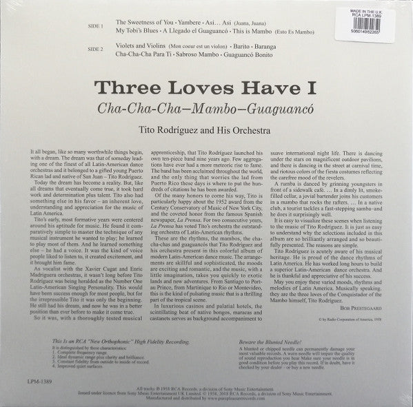 Tito Rodriguez &amp; His Orchestra - Three Loves Have I : Cha-Cha-Cha-Mambo-Guaguanco (LP)