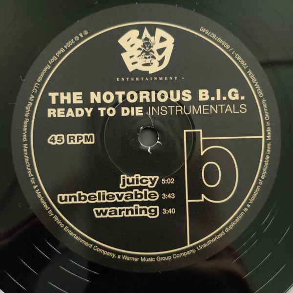 Notorious B.I.G. - Ready to Die Instrumentals (LP)